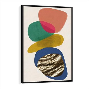 Obraz w ramie 50x70 - Kolorowe Przenikanie Kształtów - abstrakcyjne formy, obraz olejny - rama czarna