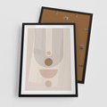 Plakat w ramie 50x70 - Strukturalne Kształty Postępu - boho plakat, minimalizm - rama czarna