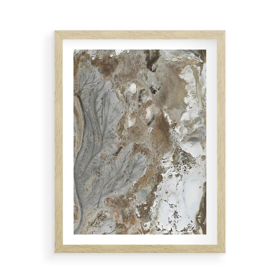 Plakat w ramie 50x70 - Spokój w Beżu - zdjęcie, naturalna tekstura - rama drewno