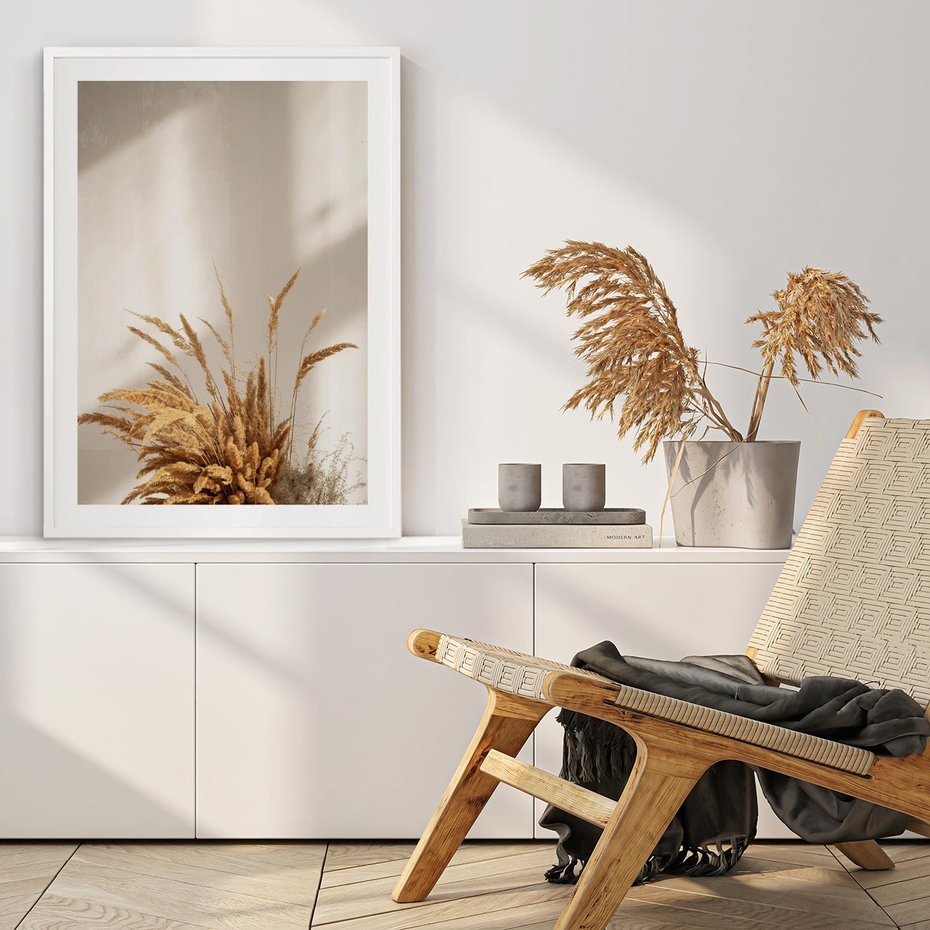 Plakat bez ramy 50x70 - mpresyjne układy traw - boho, trawy