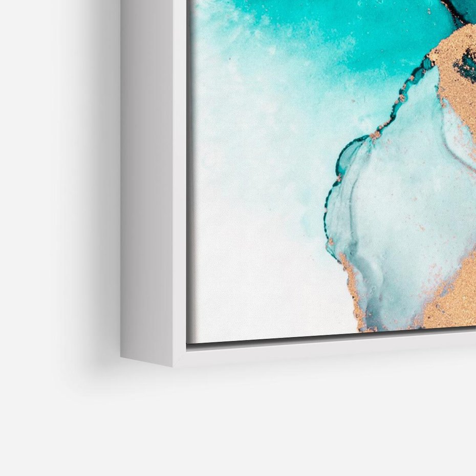 Obraz w ramie 120x80 - Elegancja i Subtelność - marmur, złoto - rama biała