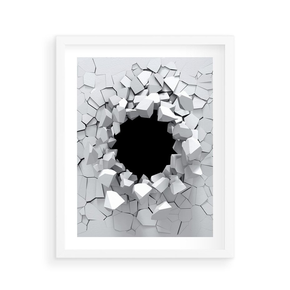 Plakat w ramie 40x50 - Nowoczesna Abstrakcja - grafika, nowoczesna - rama biała