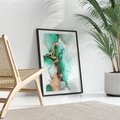 Plakat bez ramy 40x50 - Marmur, Zieleń i Złoto - marmur, zieleń i złoto