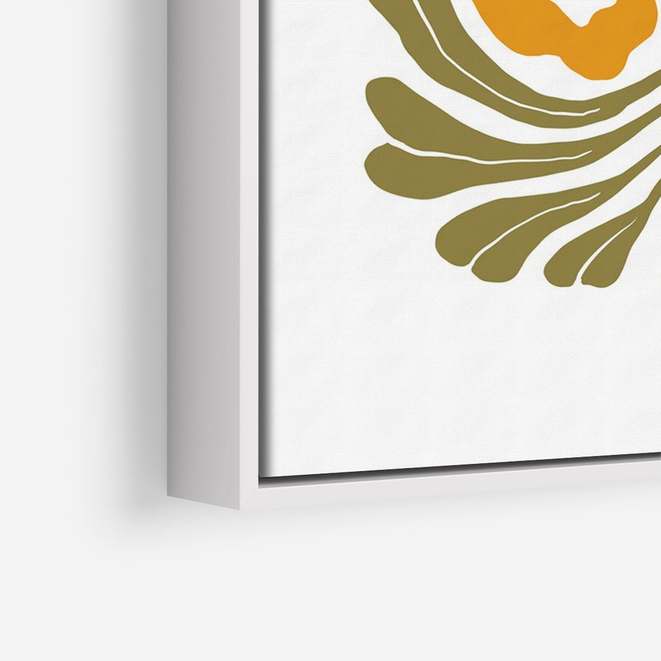 Obraz w ramie 70x100 - Rozplątane Wizje - abstrakcyjne kolorowe kwiaty, minimlizm - rama biała