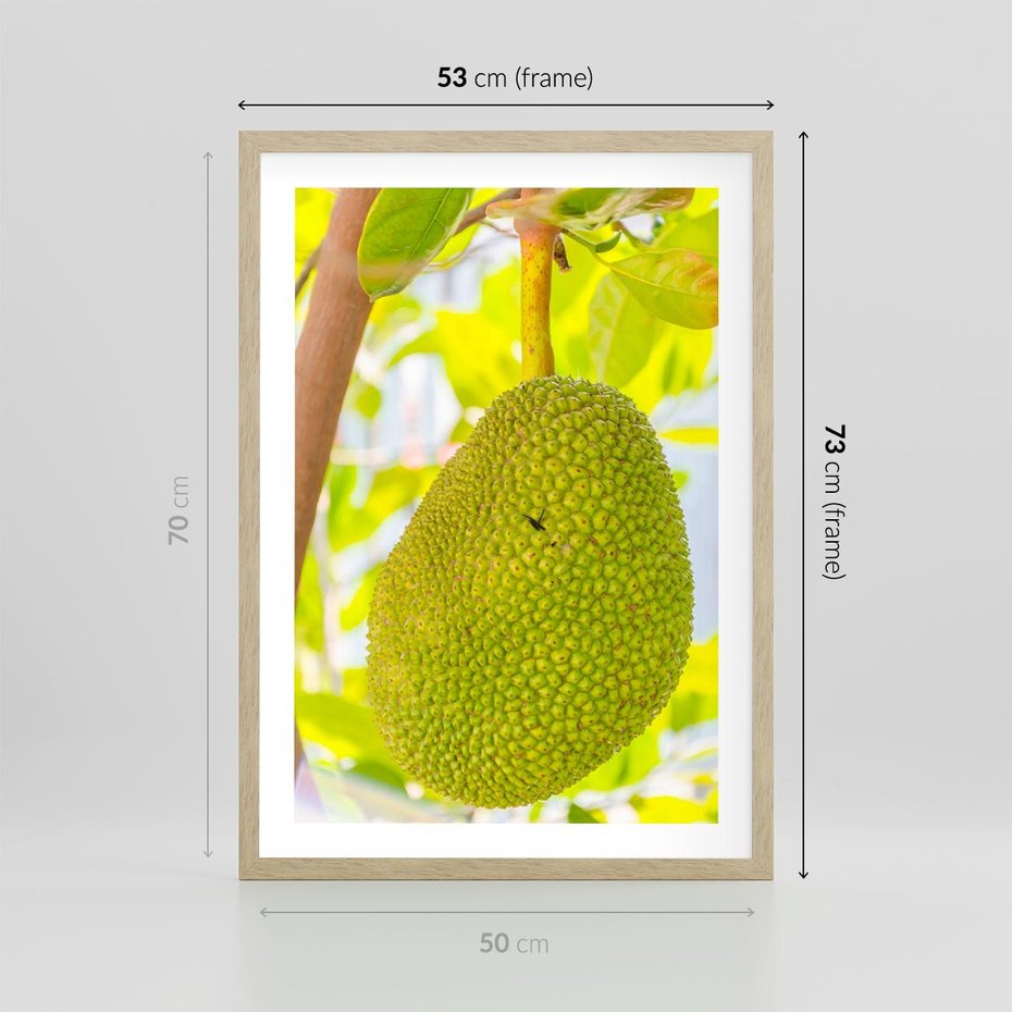 Plakat w ramie 50x70 - Tropikalny raj nad morzem - tropikalny, owoc - rama drewno