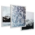 Zestaw obrazy w ramie 50x70 galeria - Zima, góry, śnieg, szron - rama biała