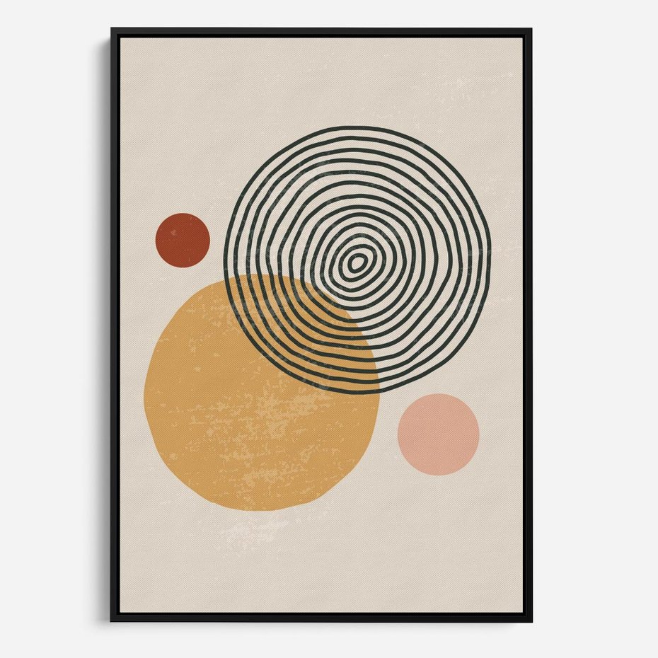 Obraz w ramie 70x100 - Boho Światło - abstrakcyjna sztuka, boho kształty - rama czarna