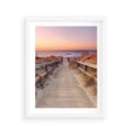 Plakat w ramie 40x50 - Spacer Wśród Przyboju - dróżka, morze - rama biała