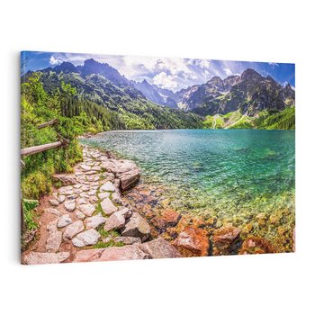 Obraz na płótnie 100x70 - Majestat gór - góry, jezioro