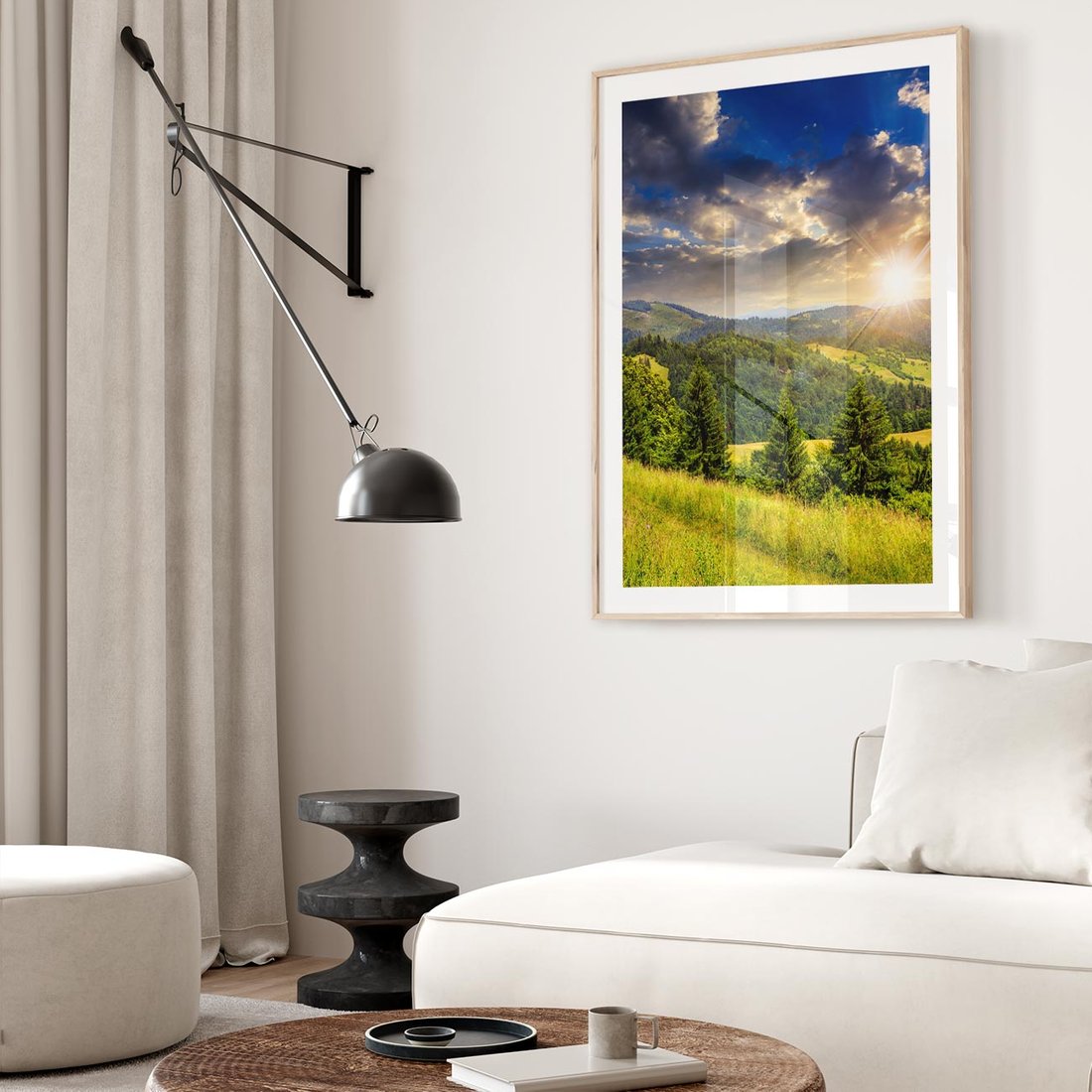 Plakat w ramie 50x70 - Pejzaż w perspektywie - pejzaż, perspektywa - rama drewno