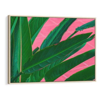 Obraz w ramie 100x70 - Odezwij się do przeszłości - liście, retro - rama drewno