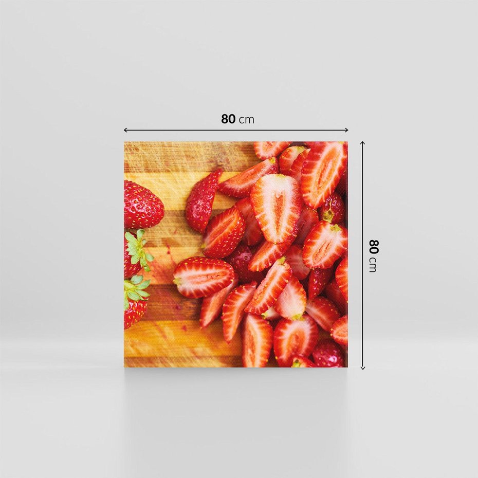 Obraz na płótnie 80x80 - Truskawki - Smak Lata w Owocowym Ogrodzie - truskawki, owoce