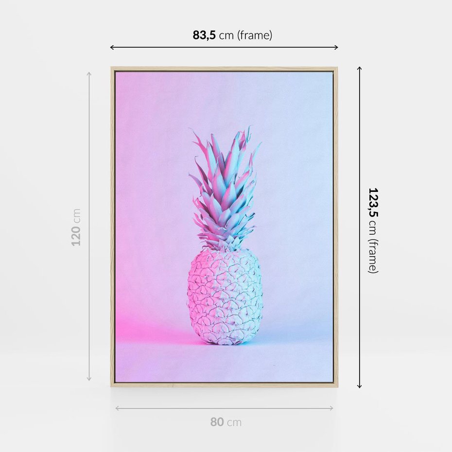 Obraz w ramie 80x120 - Ananas Abstrakcja - ananas, abstrakcja - rama drewno