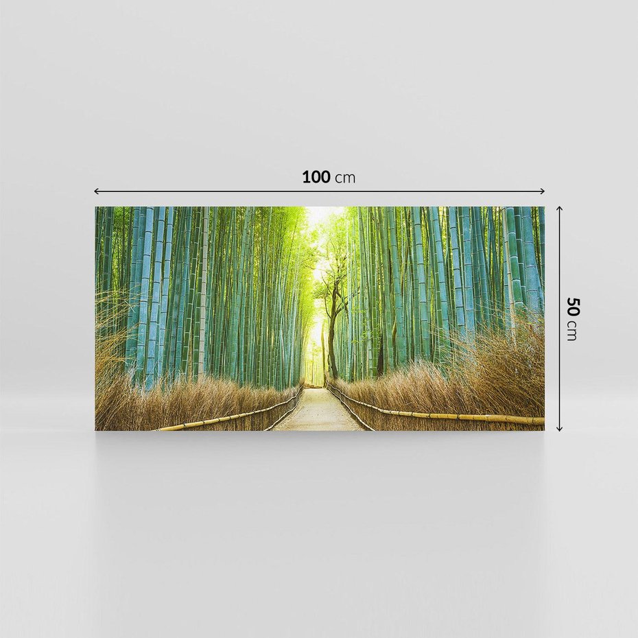 Obraz na płótnie 100x50 - Droga przez japoński bambusowy las - droga, japonia