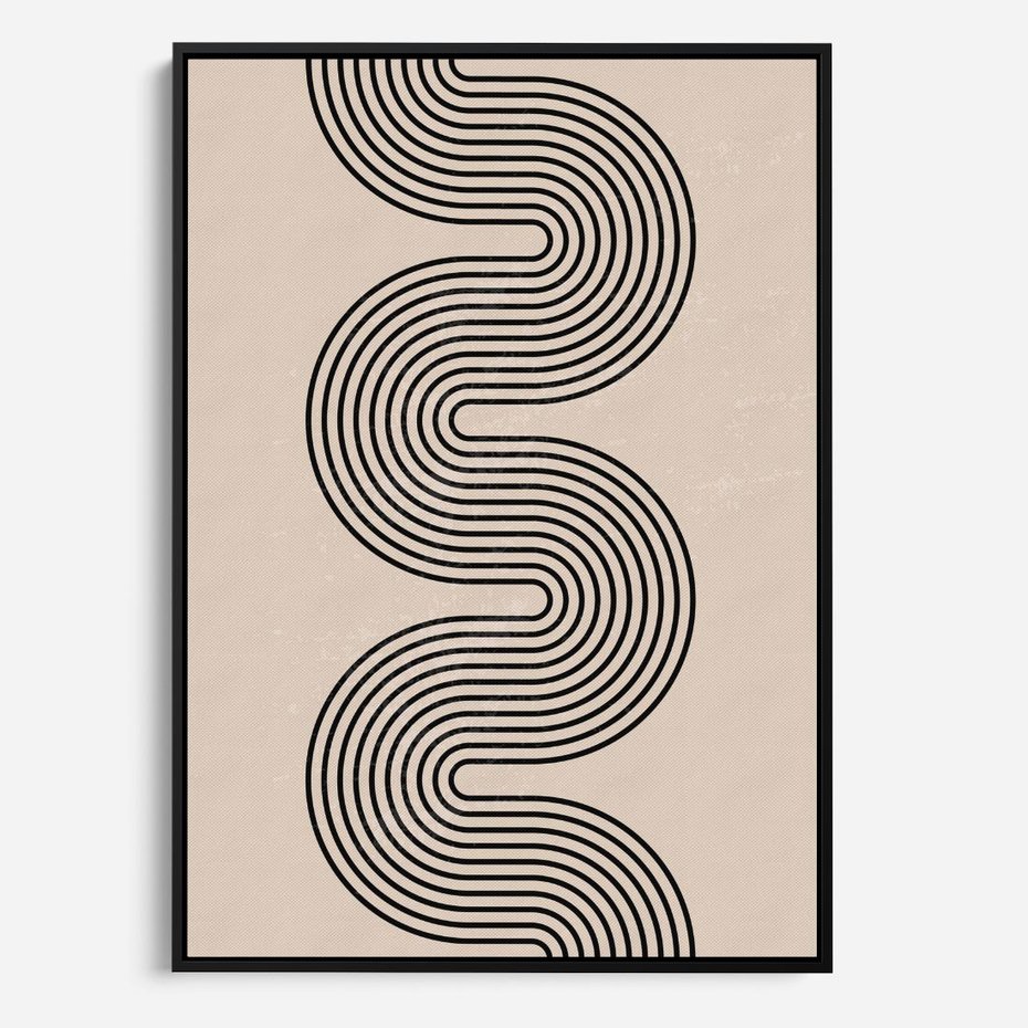 Obraz w ramie 50x70 - Bezgraniczne Odbicia - abstrakcyjne linie, geometria - rama czarna