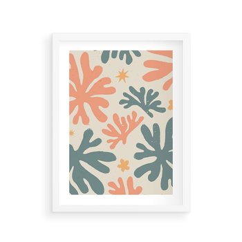 Plakat w ramie 30x40 - Boho Wybuch - boho formy, kształty - rama biała