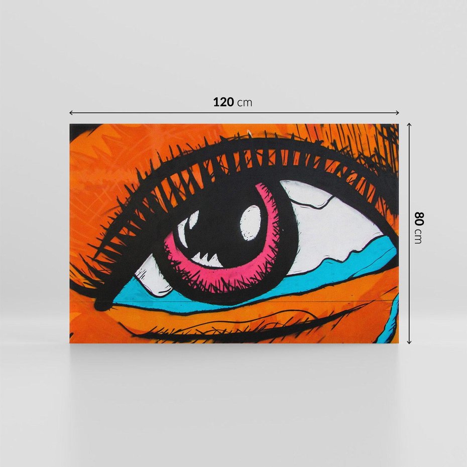 Obraz na płótnie 120x80 - Artystyczne spojrzenie: oko w graffiti - oko, graffiti