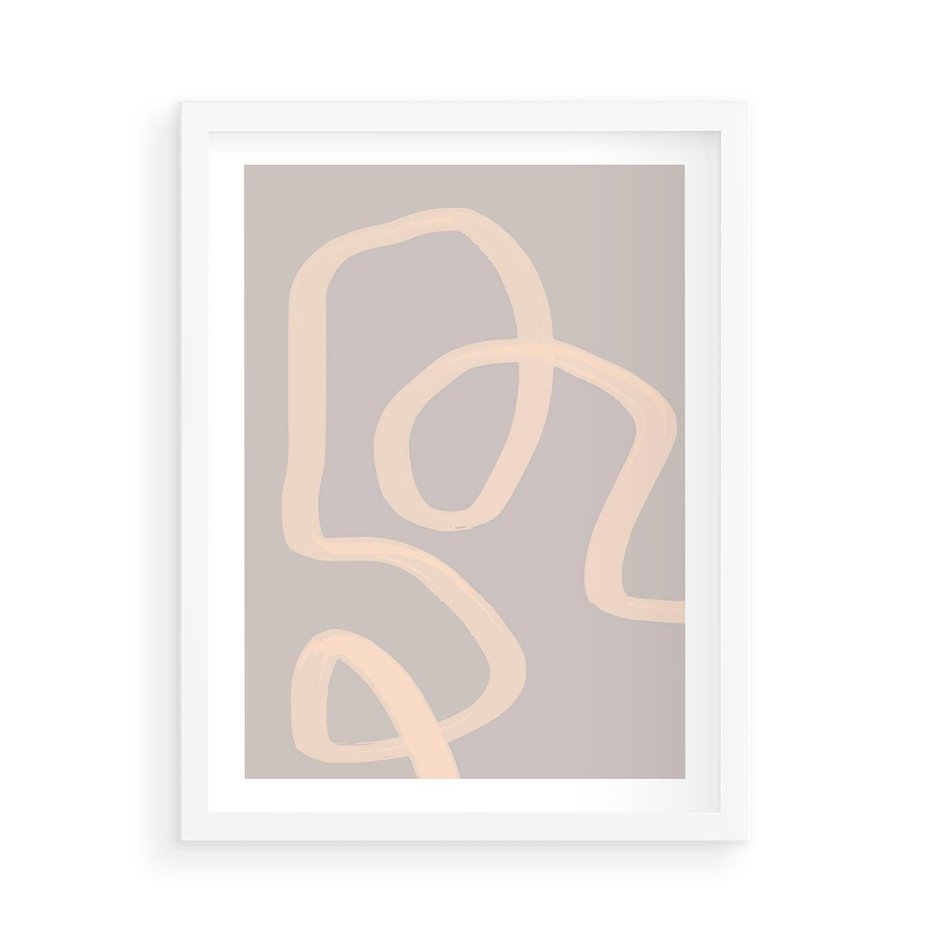 Plakat w ramie 50x70 - Nowoczesne Odbicia - minimalistyczny obraz, nowoczesny - rama biała
