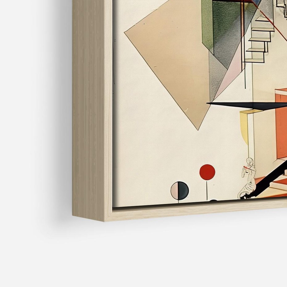 Obraz w ramie 80x80 - Kolorowe Wnętrza Inspiracji - abstrakcyjny obraz, jak kandinsky - rama drewno