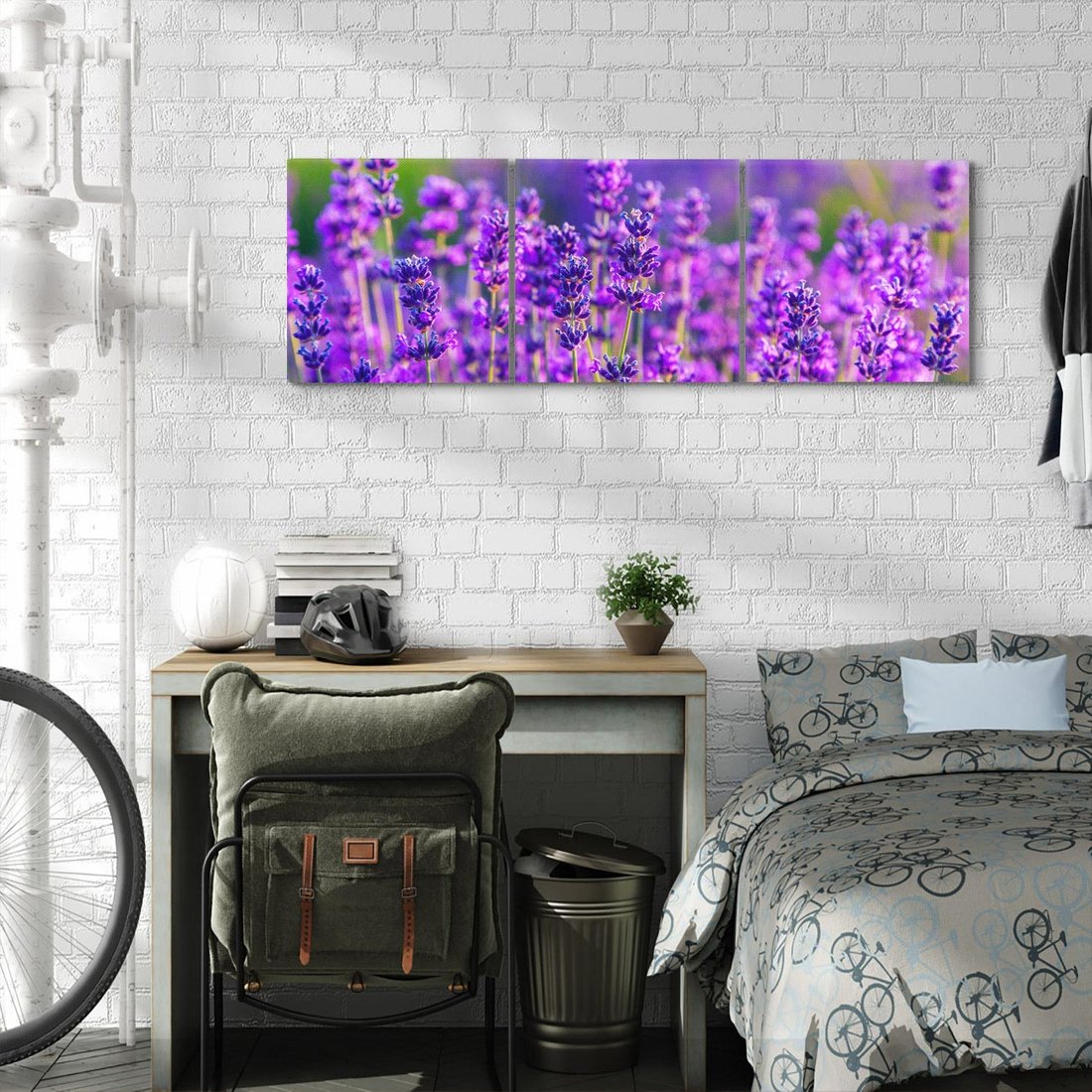 Obraz na płótnie 120x40 - Zaklęta lawenda - lawenda, kwiaty