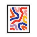 Plakat w ramie 40x50 - Intrygujące Widzenia - abstrakcyjny kolorowy obraz, kolorowe linie - rama czarna