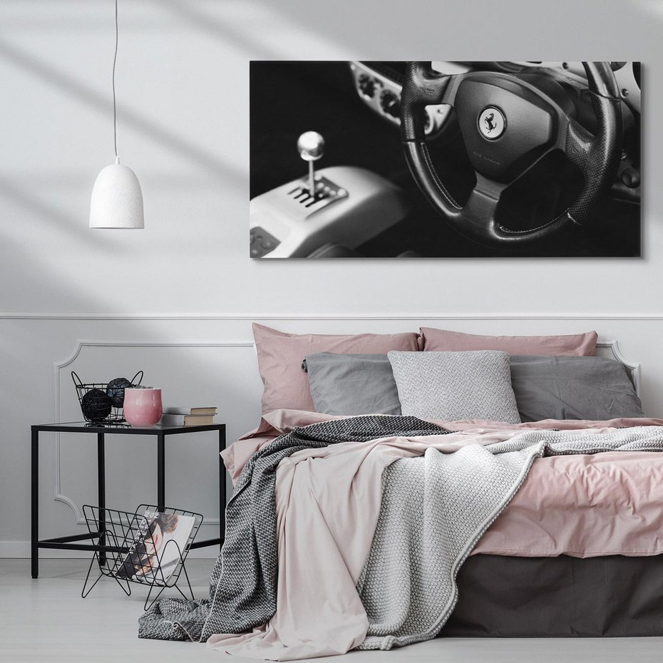 Obraz na płótnie 140x70 - Ferrari wnętrze pełne mocy - Ferrari, wnętrze