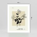 Plakat bez ramy 40x50 - Malowane szkicowe tęsknoty - kwiaty, typografia