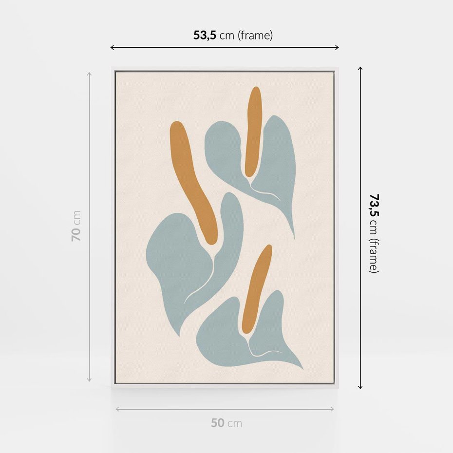 Obraz w ramie 50x70 - Kwiaty Pasteli - kwiaty, nowoczesne i minimalistyczne - rama biała