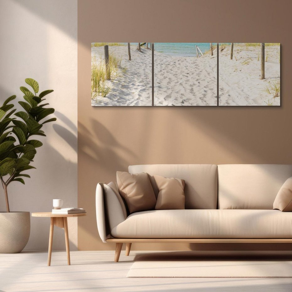 Obraz na płótnie 150x50 - Harmonia plażowego morza - plaża, morze