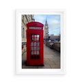 Plakat w ramie 50x70 - Londyńska budka telefoniczna - budka, telefoniczna - rama biała