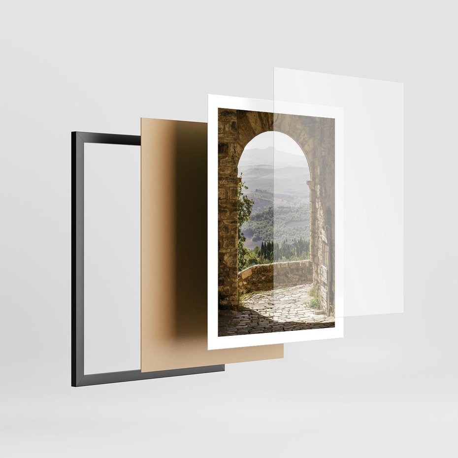 Plakat w ramie 50x70 - Słoneczne Piękno Włoch i Prowansji - Włochy, Prowansja - rama czarna