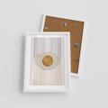 Plakat w ramie 30x40 - Złota Geometria - styl modern, złoto - rama biała