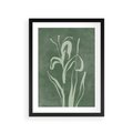 Plakat w ramie 30x40 - Zielony Oddech - zielona abstrakcja, zgaszona zieleń - rama czarna