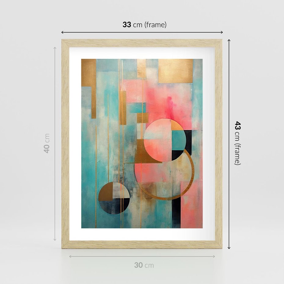 Plakat w ramie 30x40 - Abstrakcyjny Bałagan - abstrakcja, obraz olejny - rama drewno