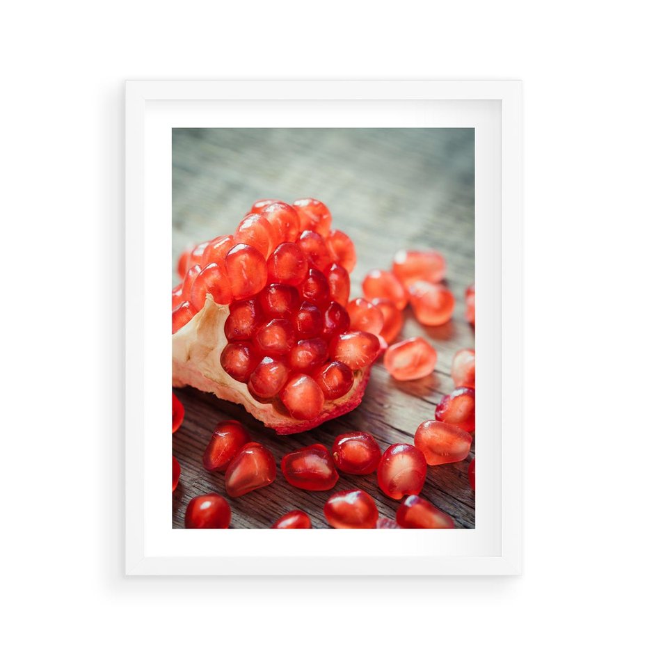 Plakat w ramie 40x50 - Granatowa Inspiracja Kuchni - granat, kuchnia - rama biała