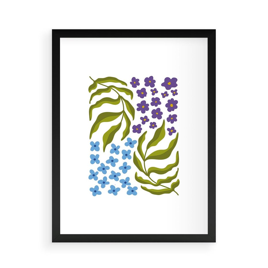 Plakat w ramie 50x70 - Księga Kształtów Bez Granic - kwiaty, sztuka nowoczesna - rama czarna