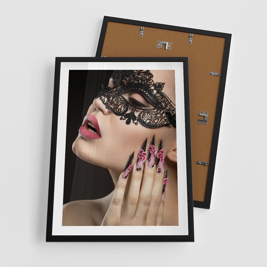 Plakat w ramie 50x70 - Piękno na tipsach - beauty, manicure - rama czarna