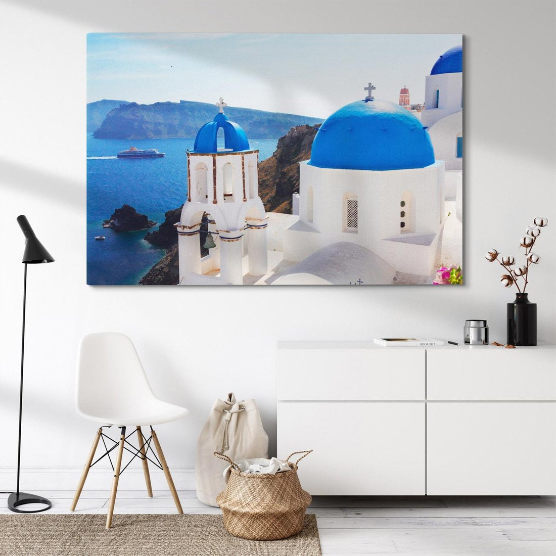 Obraz na płótnie 120x80 - Perspektywa na Santorini - Santorini, perspektywa