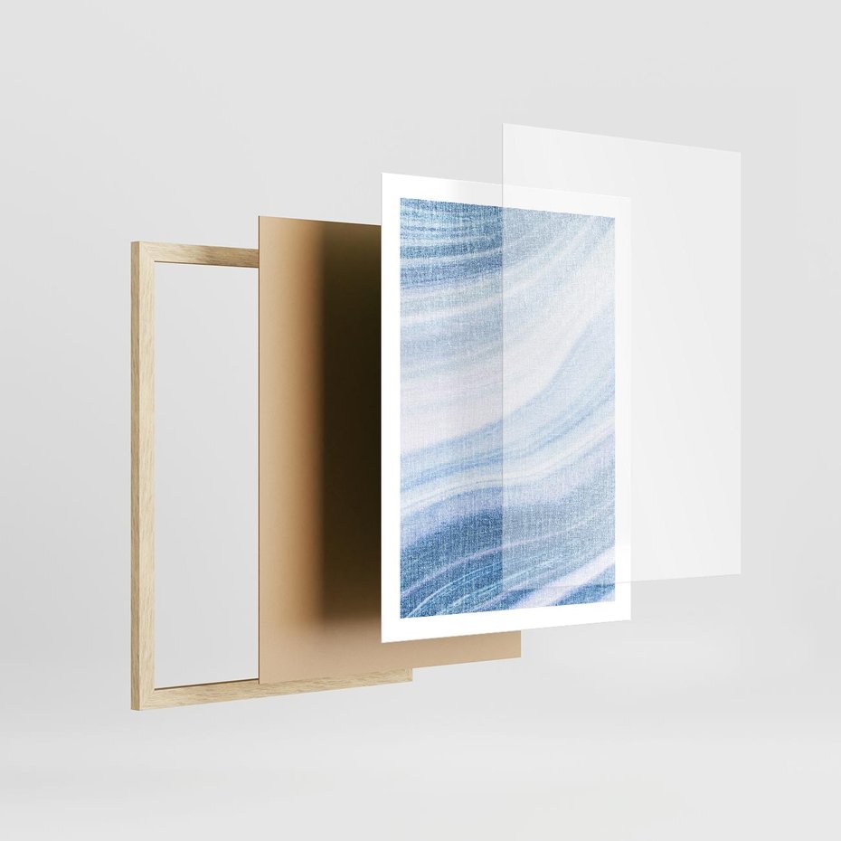 Plakat w ramie 50x70 - Abstrakcyjna akwarela - abstrakcja, akwarela - rama drewno