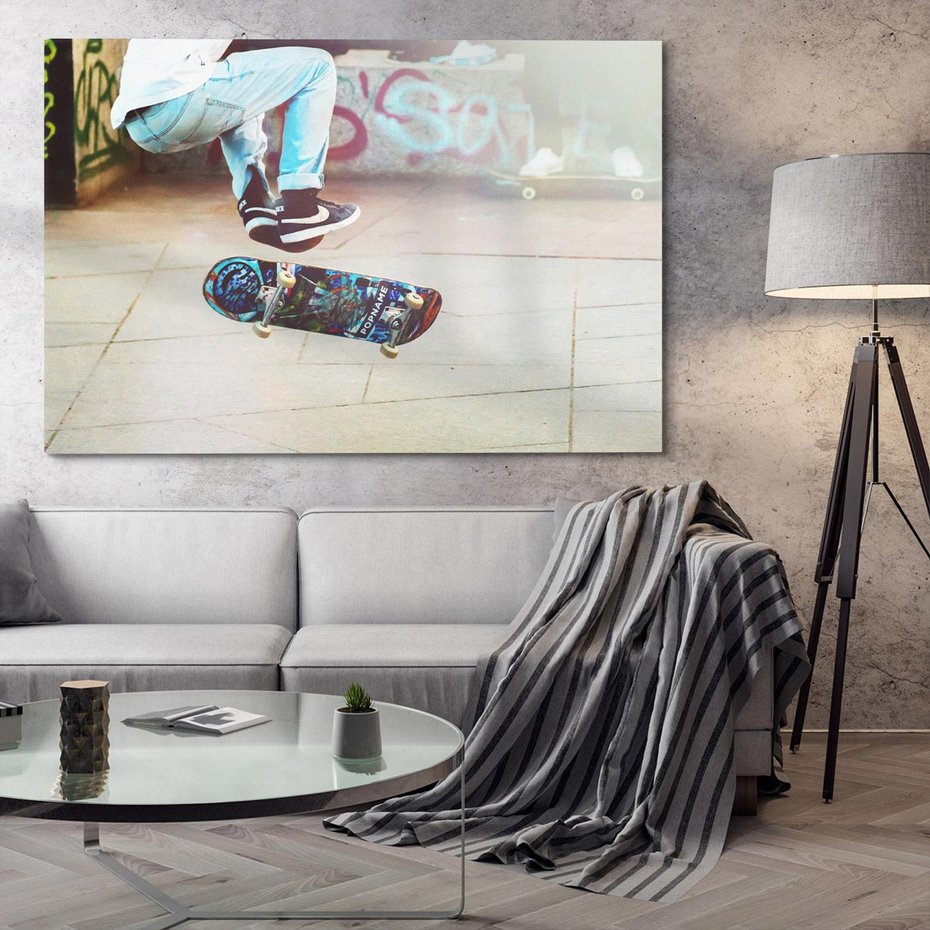 Obraz na płótnie 70x50 - Skateboardowe Rytmy na Desce - deskorolka, skateboard