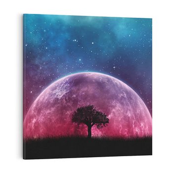 Obraz na płótnie 80x80 - Tajemnicza obecność kosmosu - księżyc, kosmos