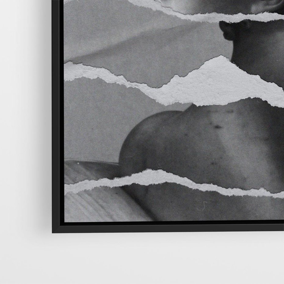 Obraz w ramie 50x50 - Kolaż z Antyczną Rzeźbą - antyczna rzeźba, kolaż ze zdjęć - rama czarna