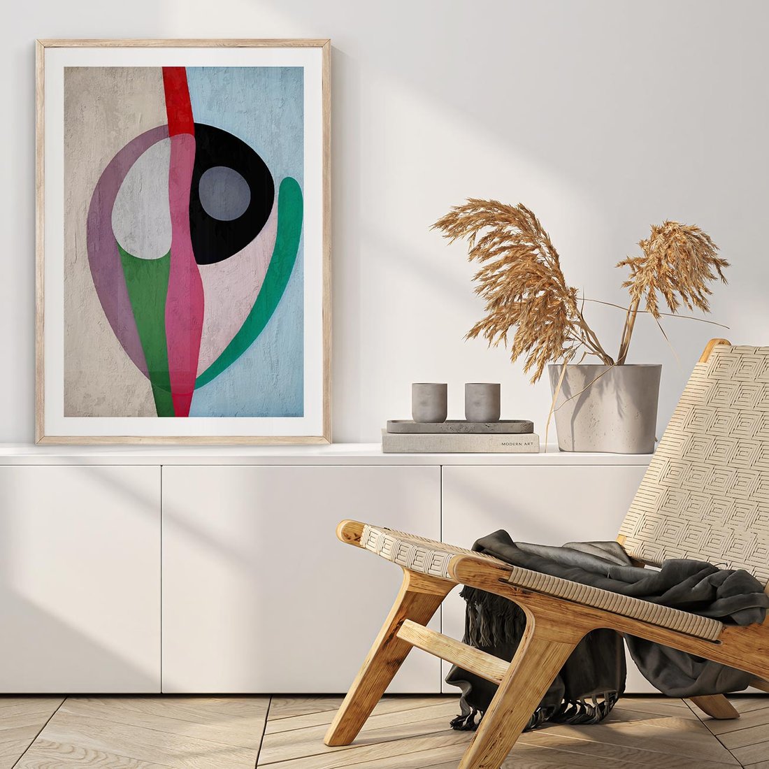 Plakat w ramie 40x50 - Wibracje Kolorów Marzeń - abstrakcyjne dziwne kształty, olejny obraz - rama drewno