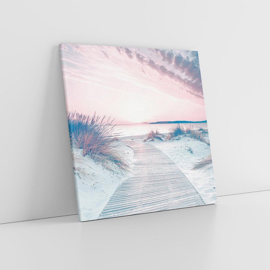 Obraz na płótnie 40x40 - Magia Zachodu Słońca - fotografia, stonowane kolory