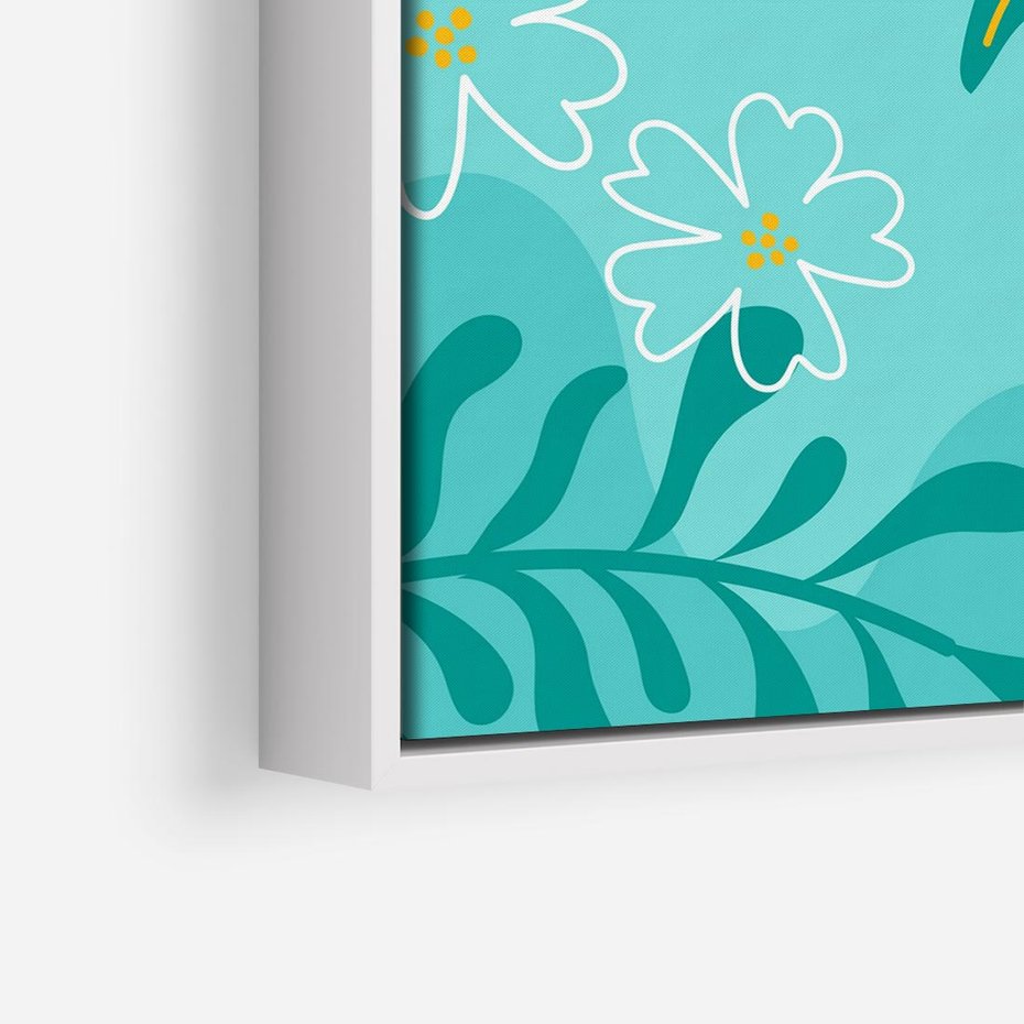 Obraz w ramie 80x80 - Kwiatowe Wibracje - pastelowa kompozycja, kwiaty - rama biała