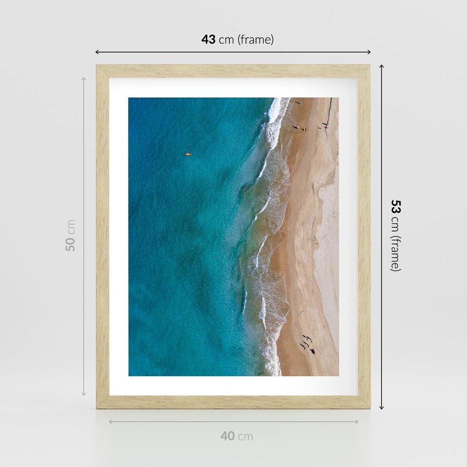 Plakat w ramie 40x50 - Spokój nad morzem - morze, plaża - rama drewno