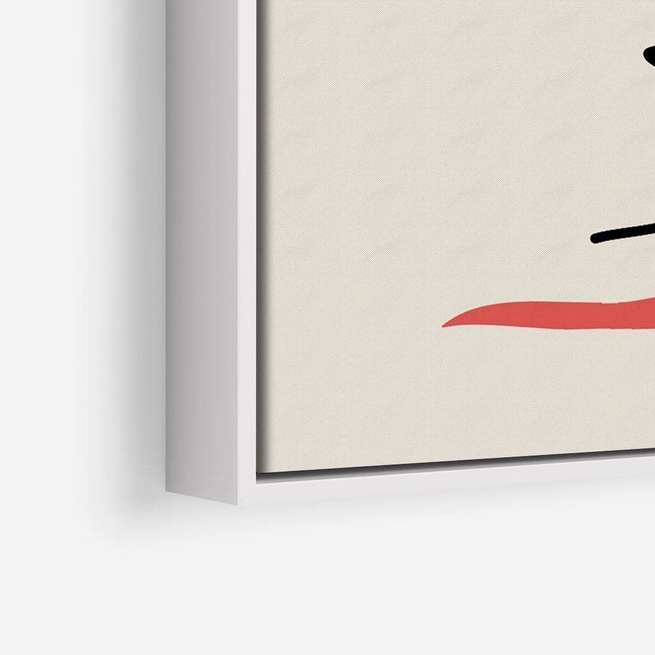 Obraz w ramie 80x120 - Rozbijające Symfonie Form - abstrakcyjny obraz, przypomina twarz - rama biała