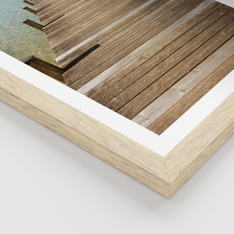 Plakat w ramie 30x40 - Pomost ku morzu - pomost, morze - rama drewno