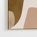 Obraz w ramie 50x50 - Harmonia chaosu i porządku - abstrakcyjne kształty, kolory beżu i brązu - rama drewno