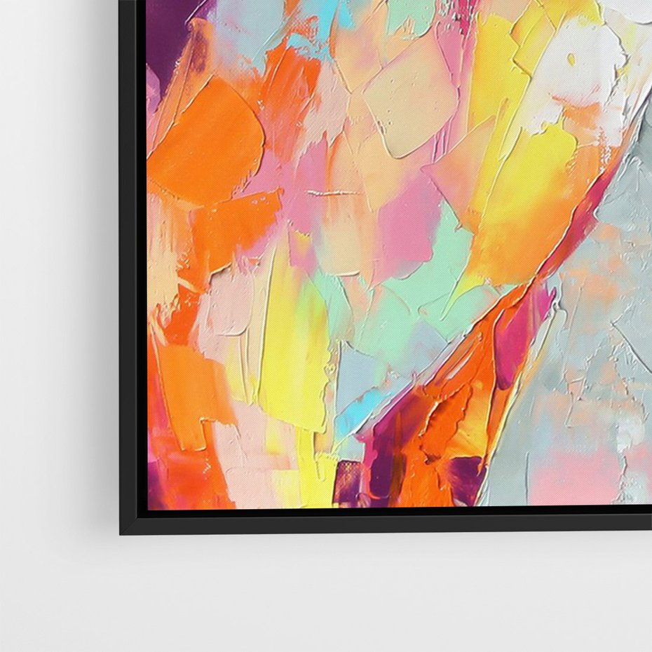 Obraz w ramie 70x100 - Impresje snów malarza - kolorowy olejny obraz, jeleń ryczący na rykowisku - rama czarna